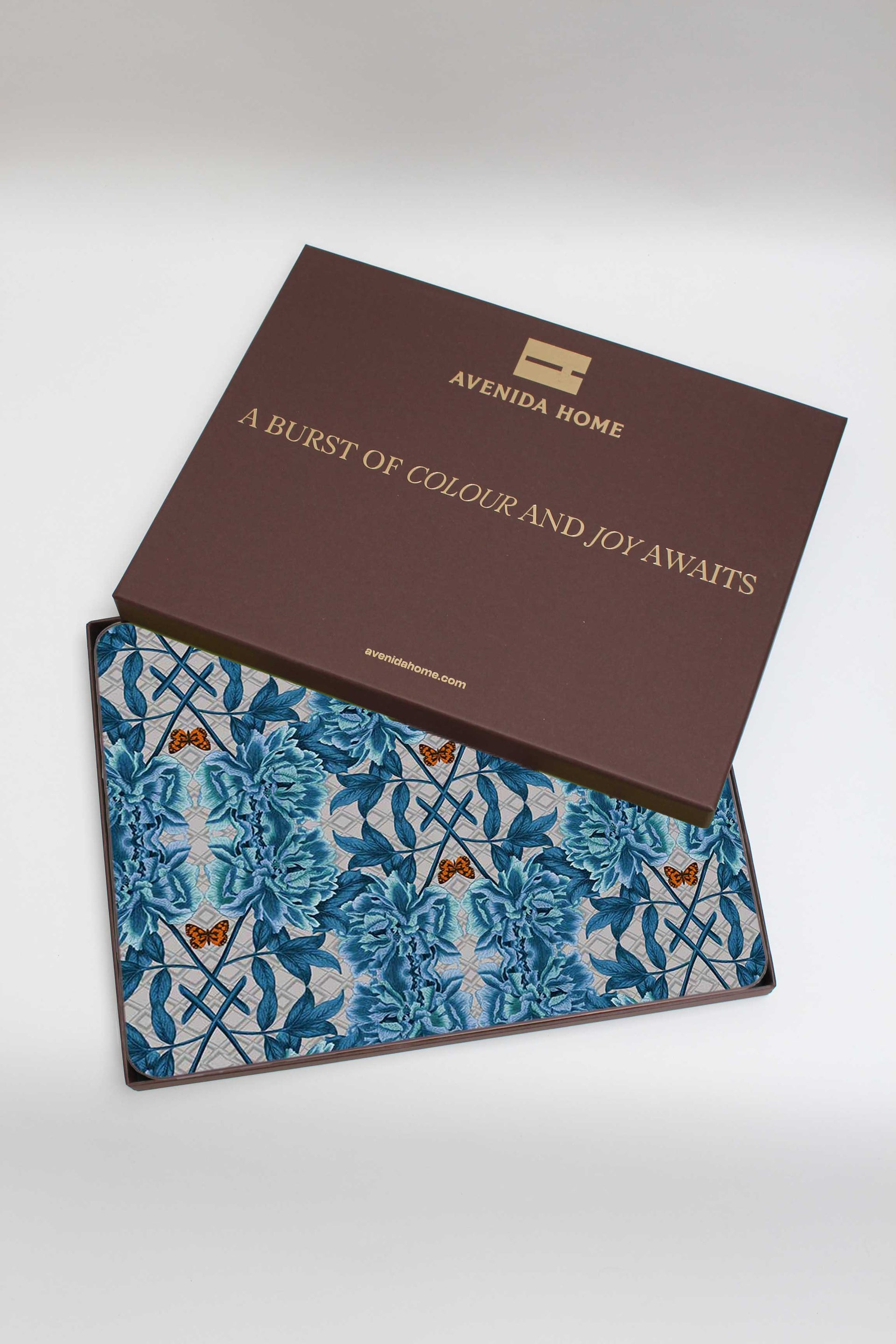 Blue Tree Peony Set of 4 Table Mats