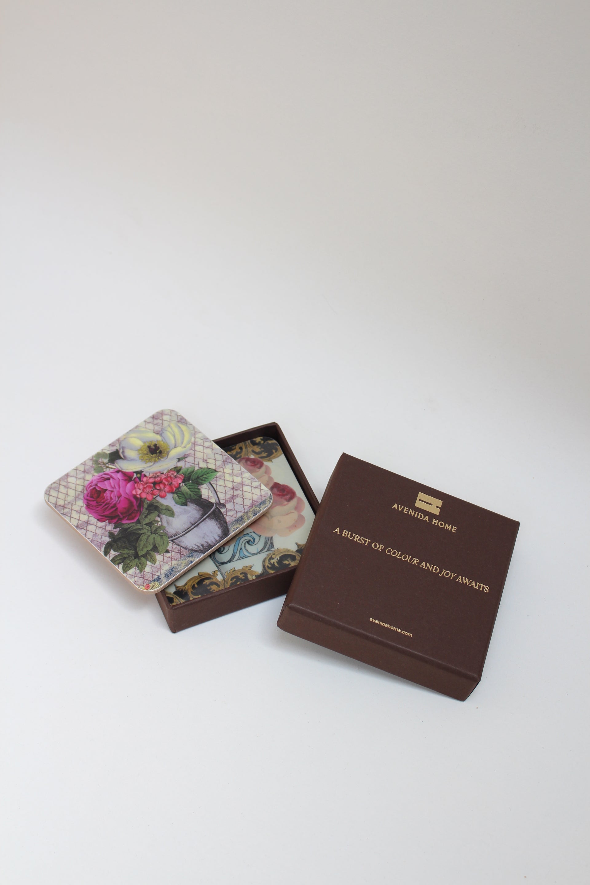Vintage Floral Set of 4 Coaster Set