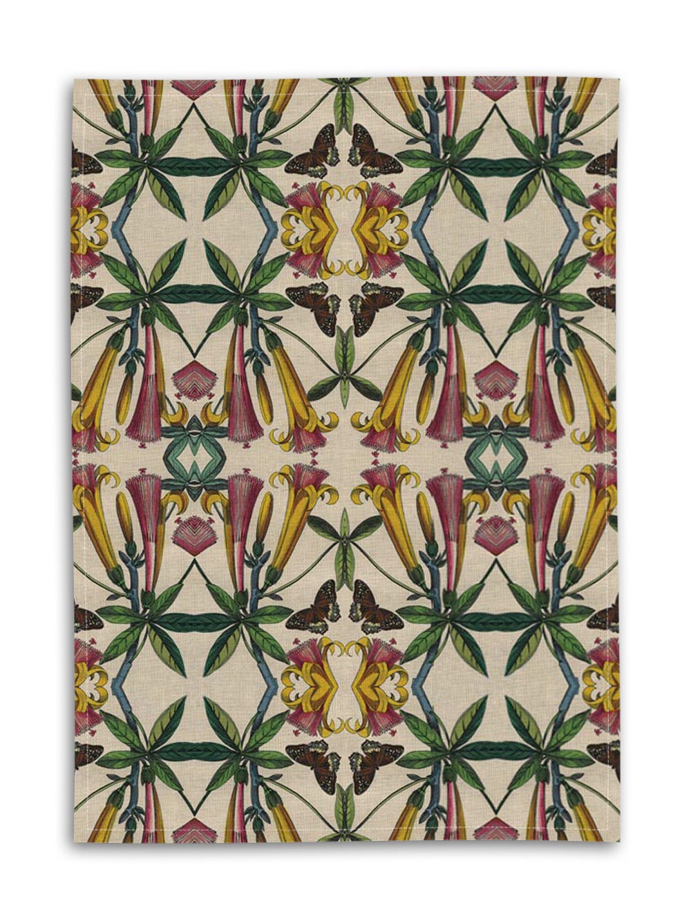 Yellow Flower Linen Tea Towel