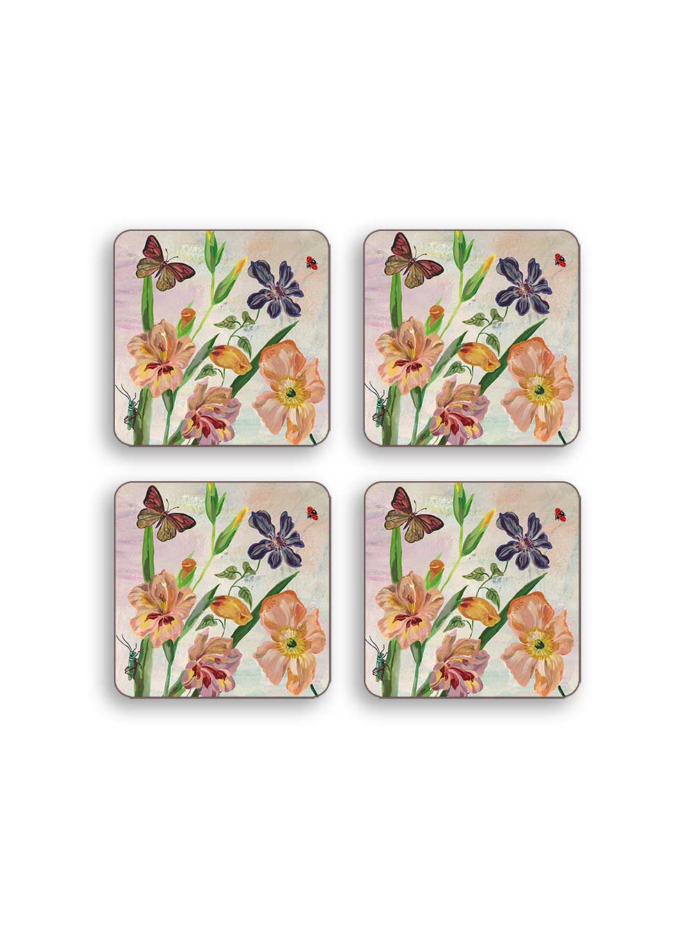 Poppies Set of 4 Coasters