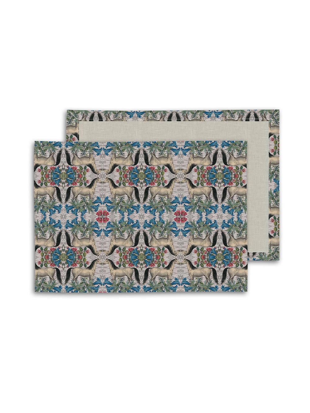 White Horse Linen Table Mat