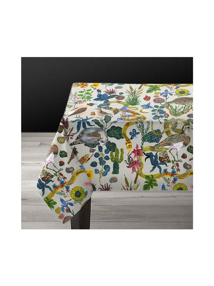 Birds In The Dunes Large 1.5 x 3m Linen Tablecloth from Avenida Home with artwork by Nathalie Lété
