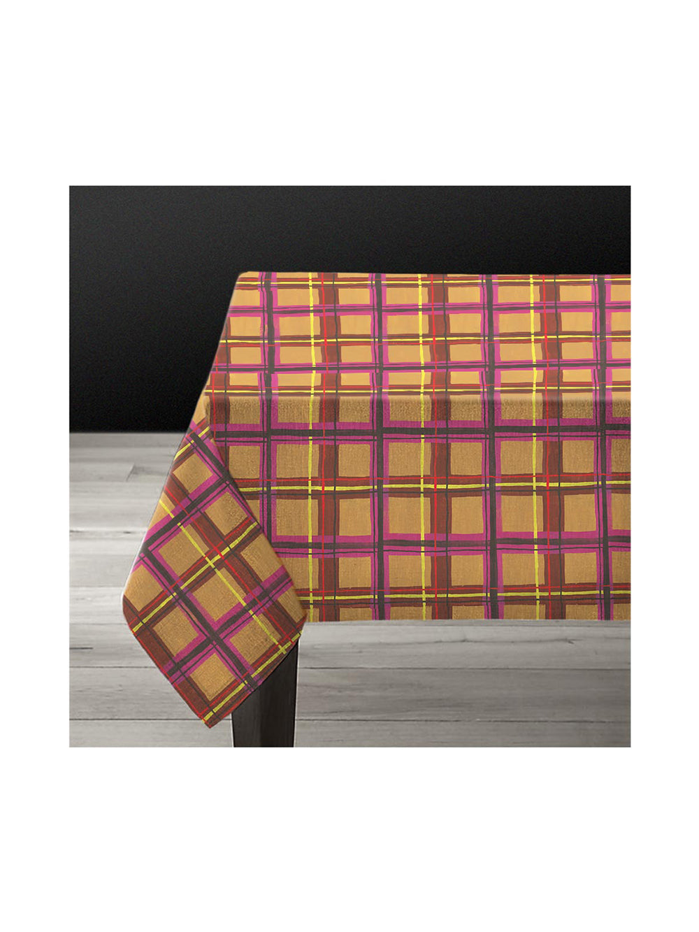 Bristo Plaid Square 1.6 x 1.6m Linen Tablecloth Large from Avenida Home with artwork by Nathalie Lété