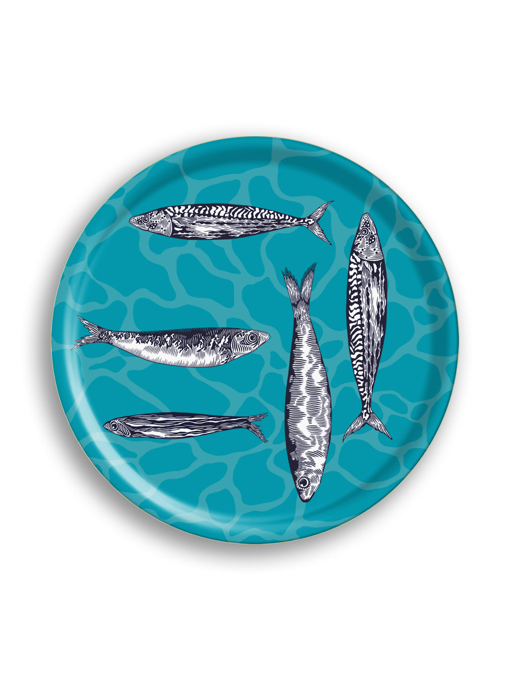 Blue Tide Aqua Large Round Tray