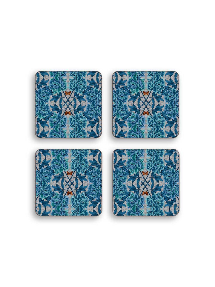 Blue Tree Peony Coaster Set Design by Avenida Home with PATCH NYC 