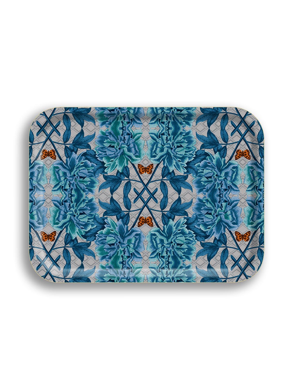 Blue Tree Peony Small Tray Design by Avenida Home with PATCH NYC 