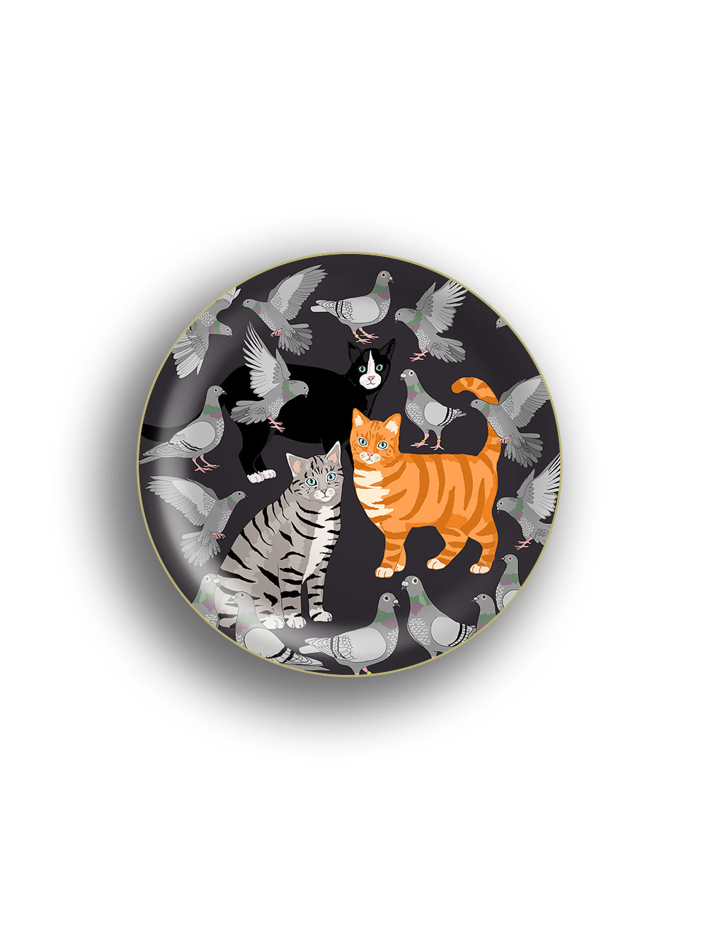 Cat Amongst The Pigeons Birch Wood Mini Tray