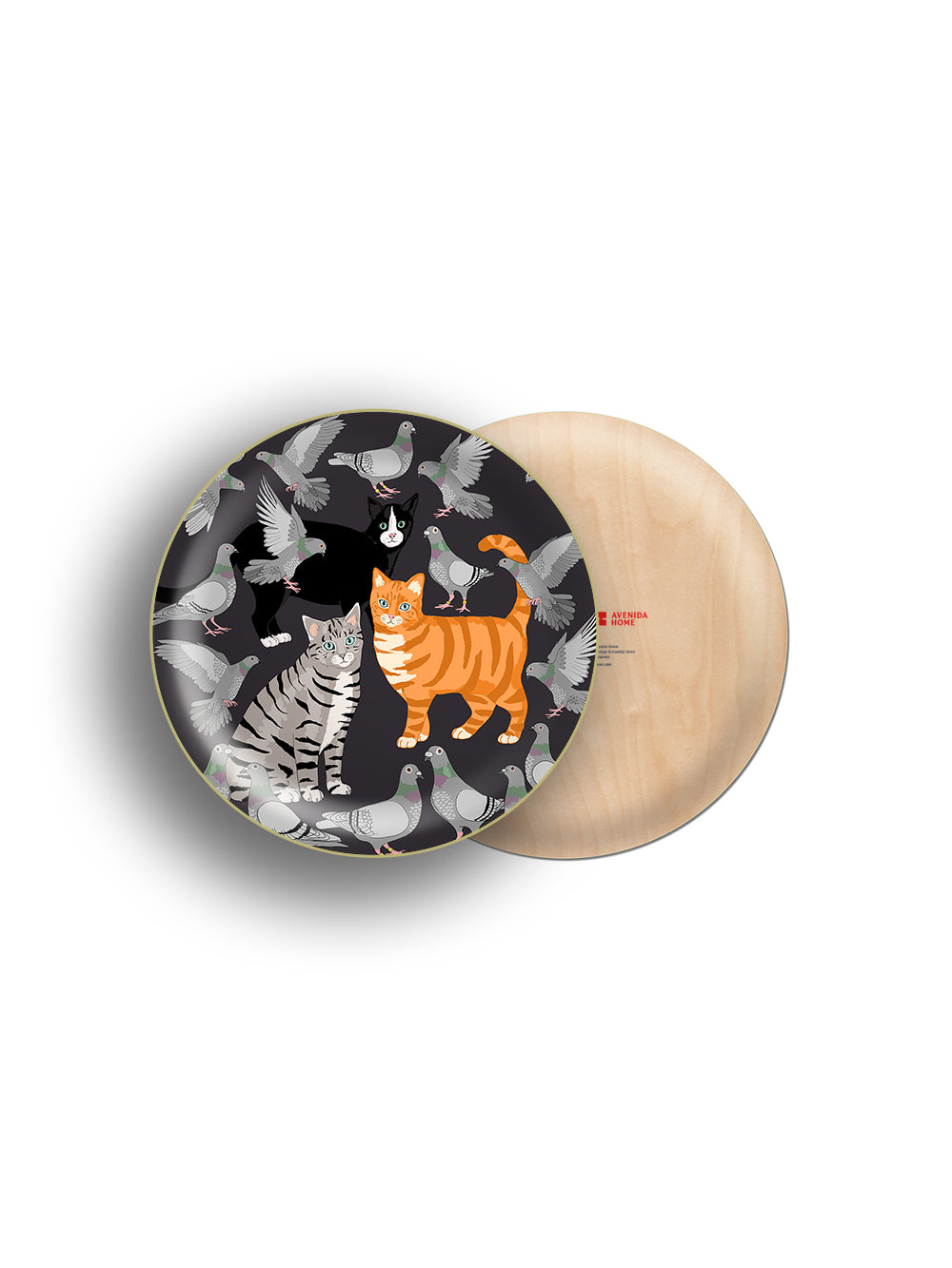 Cat Amongst The Pigeons Birch Wood Mini Tray