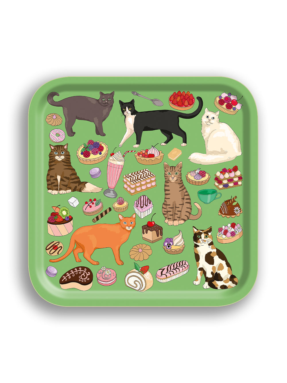 Cats Cafe Square Tray