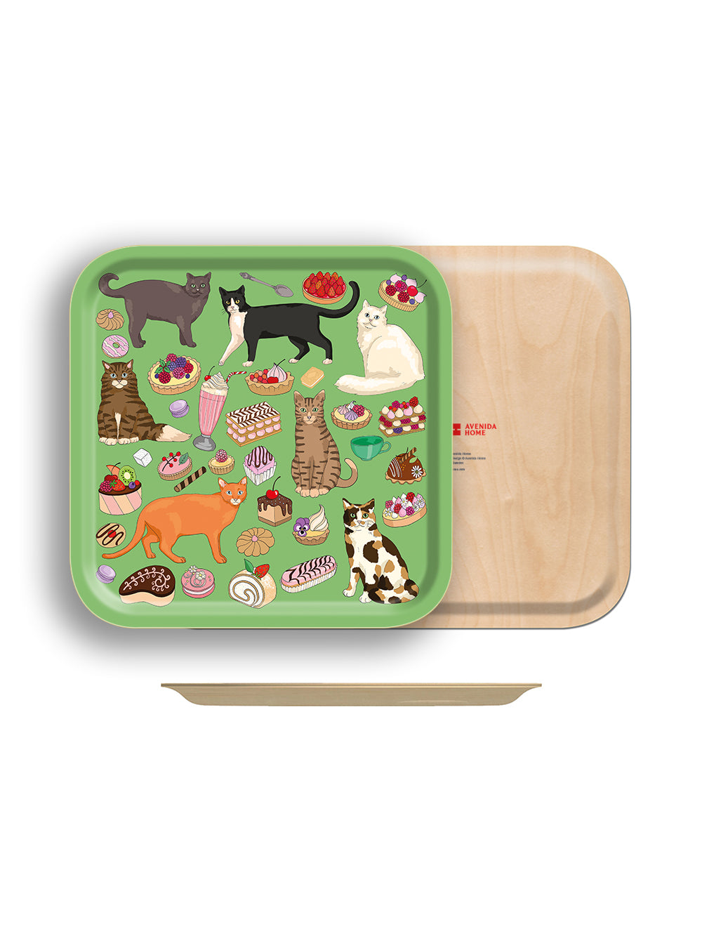 Cats Cafe Square Tray