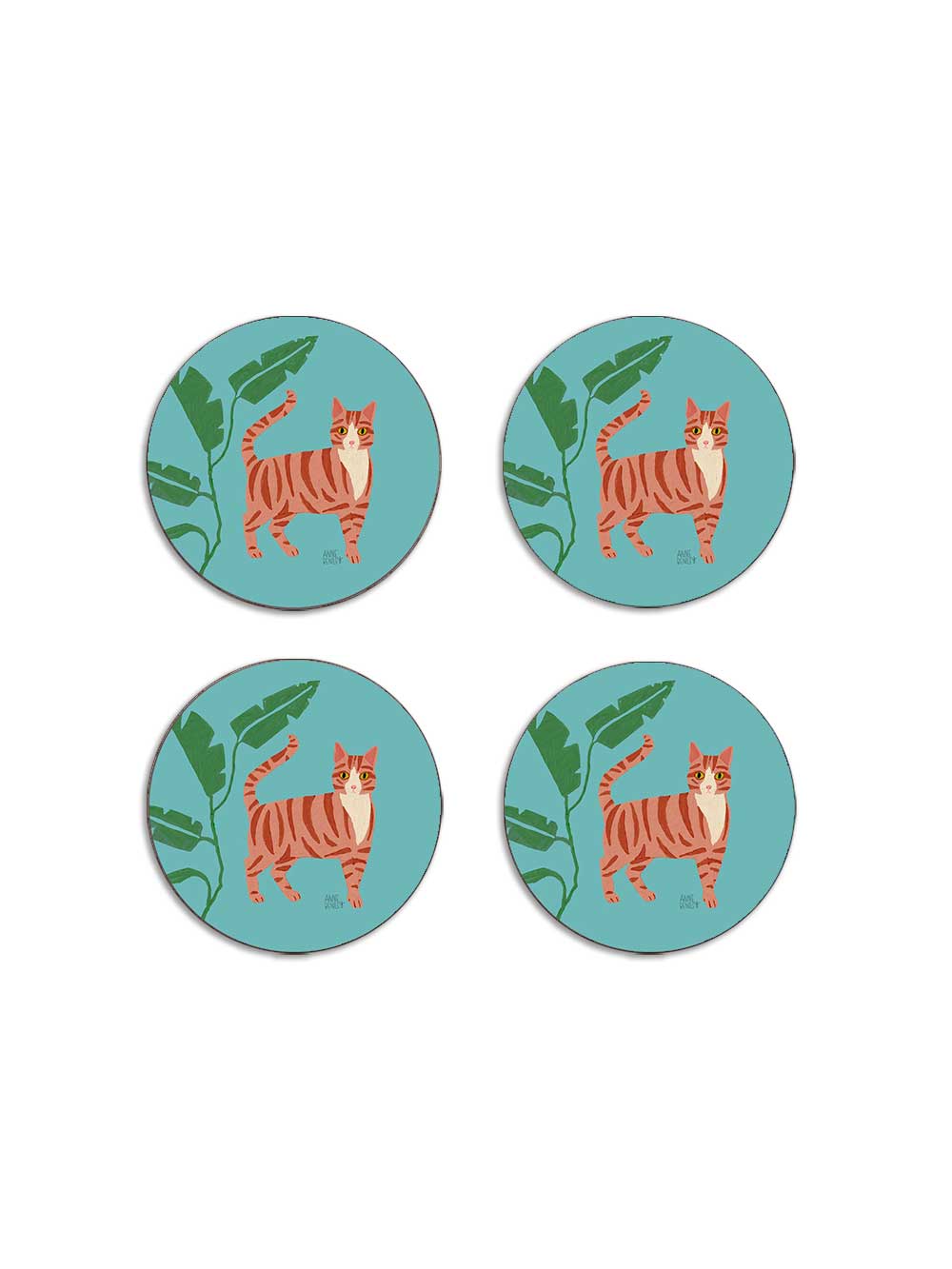 Cats Ginger Tabby Set of 4 Coasters