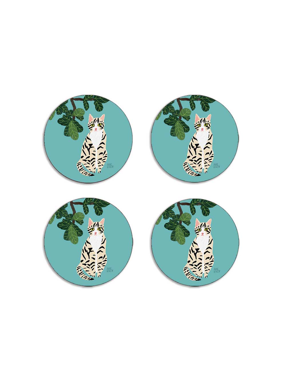Cats Savannah Tabby Set of 4 Coasters