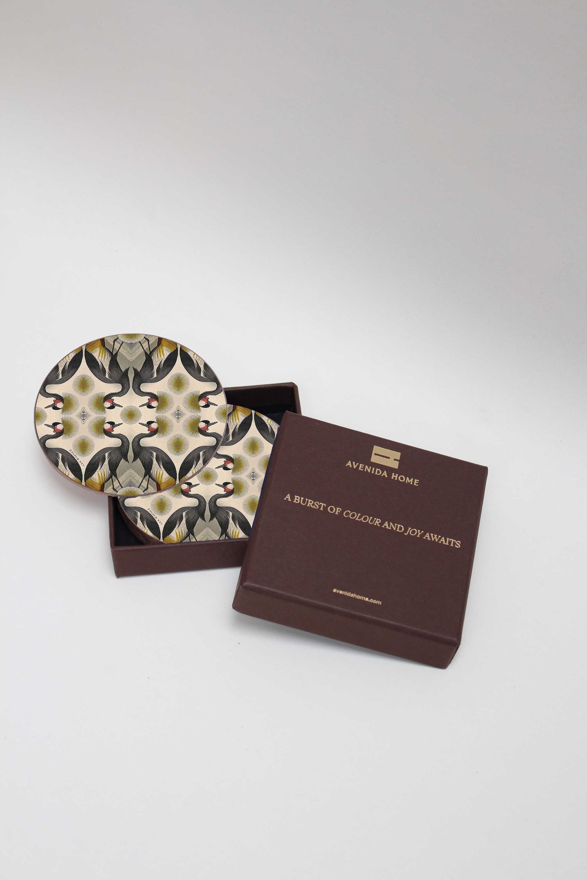 Crested Crane Set of 4 Coasters