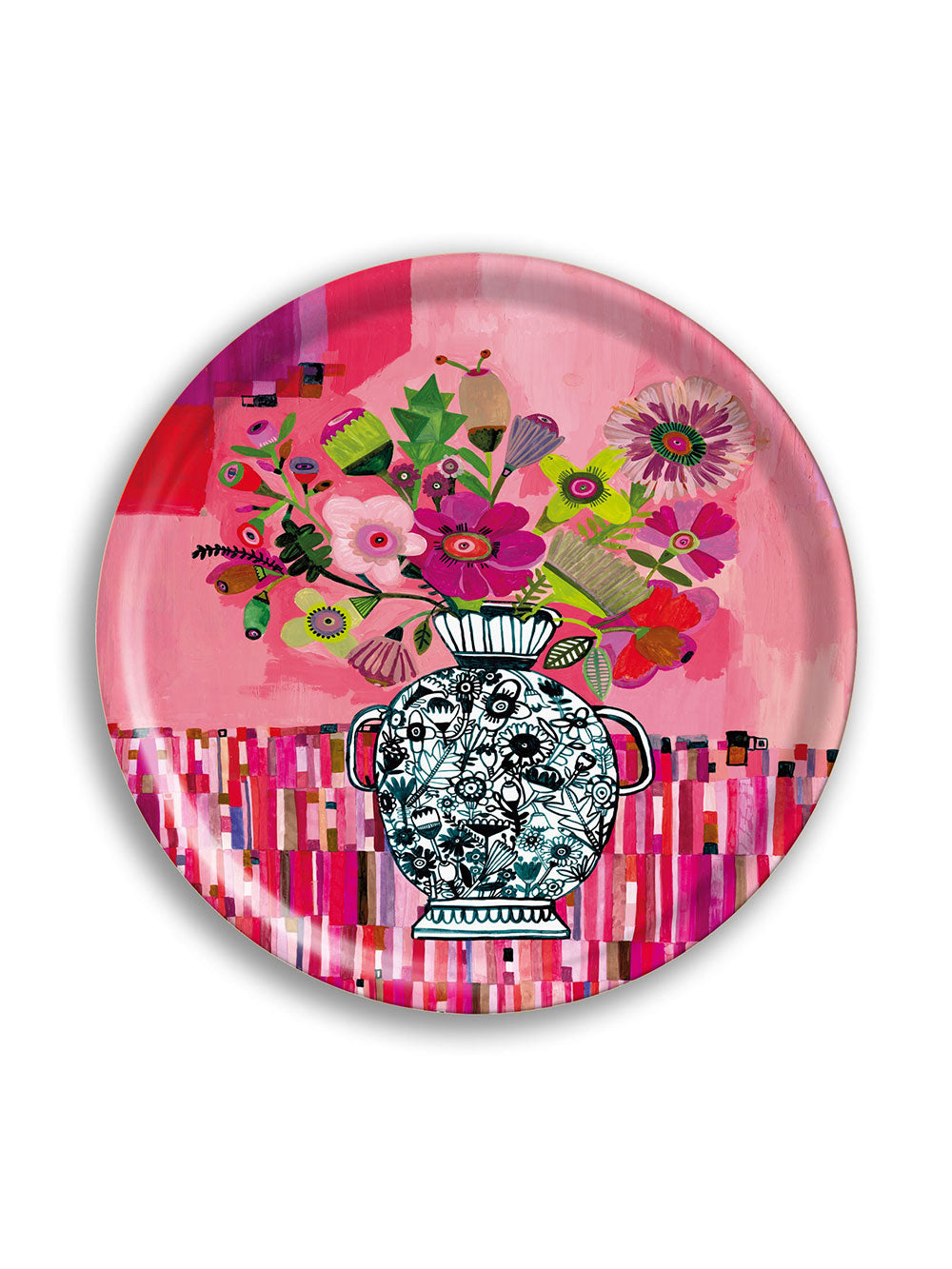 Crimson Blush Round Tray