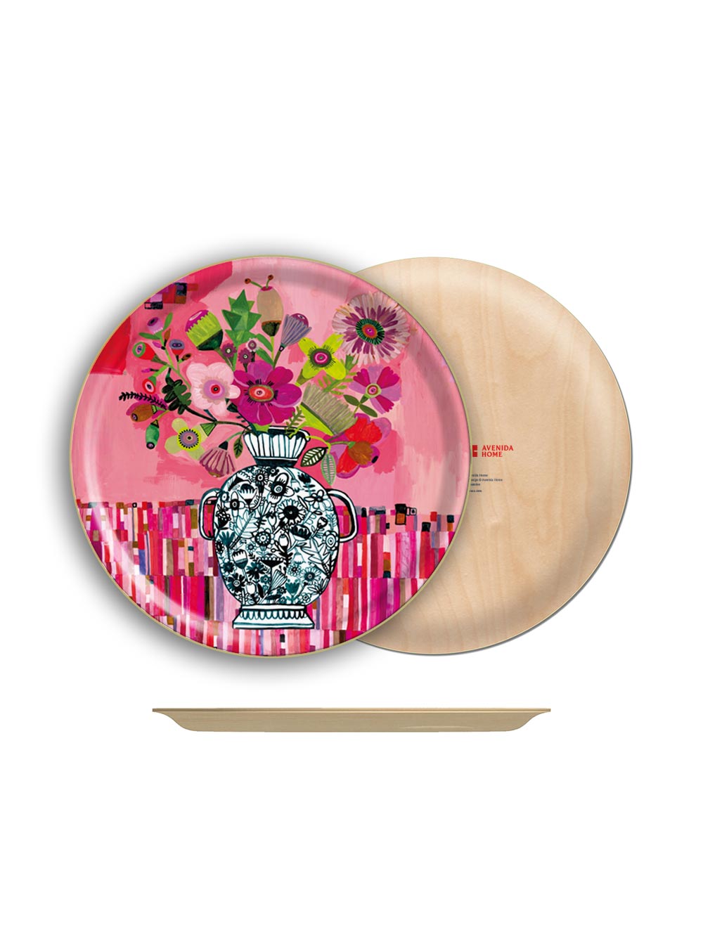 Crimson Blush Round Tray