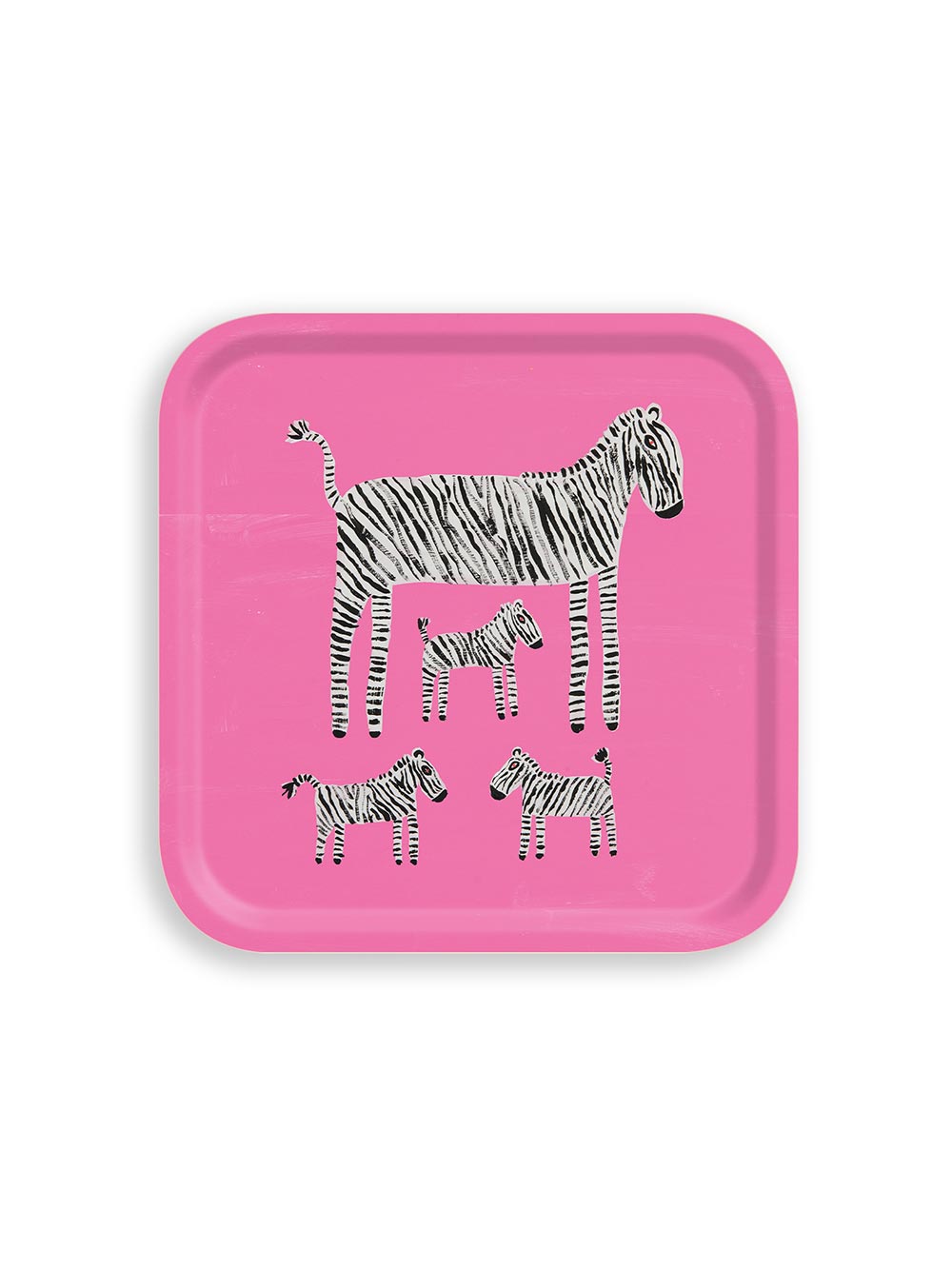 Dazzle Pink Zebra Small Square Tray