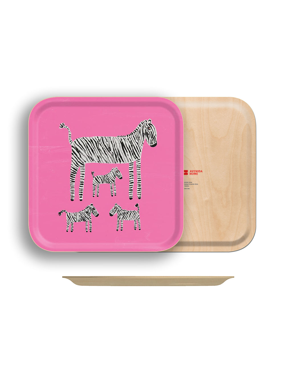 Dazzle Pink Zebra Small Square Tray