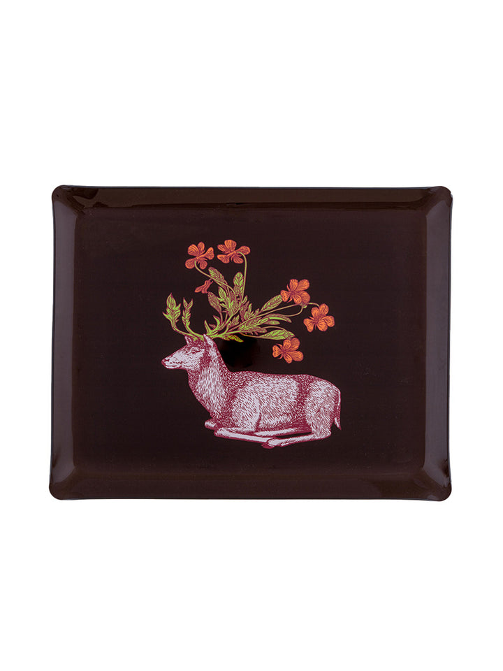 Deer Rectangular Acrylic Tray Artwork by Puddin’Head with Avenida Home