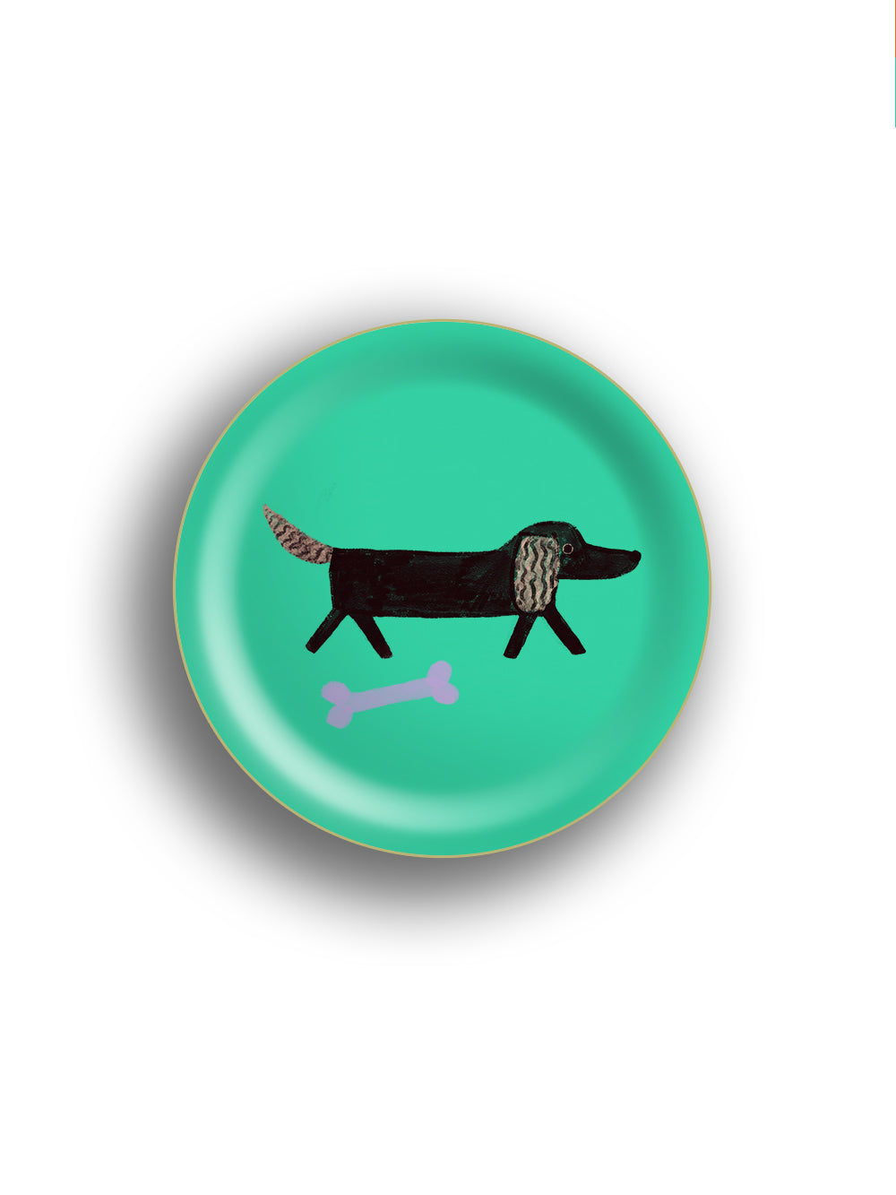 Dogs Bone Jade Birchwood Mini Tray by Avenida Home featuring an illustrated dog design