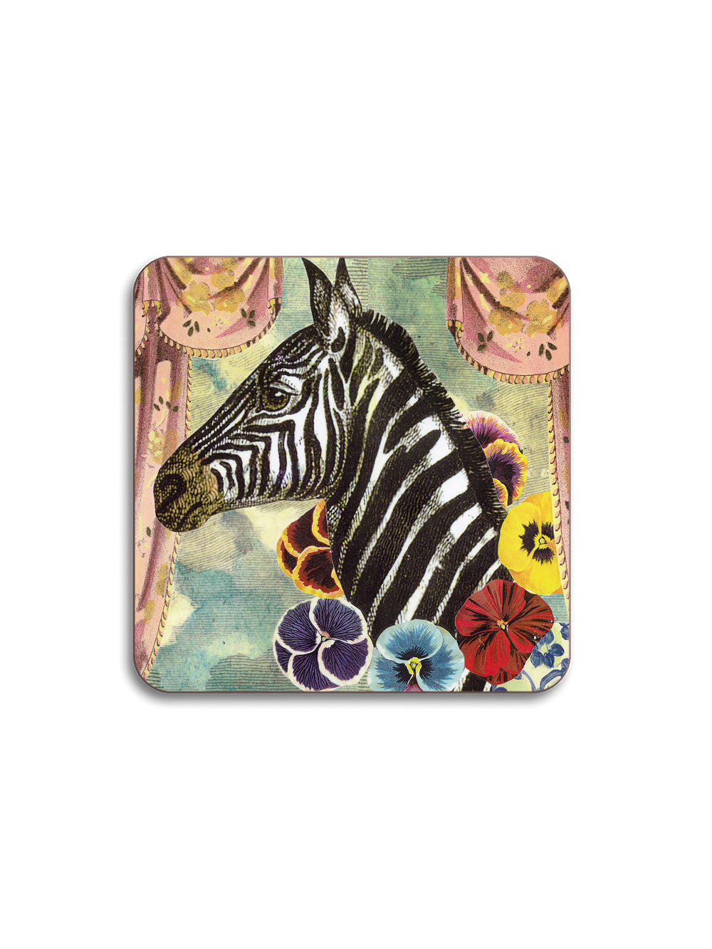 Draped Zebra Square Coaster
