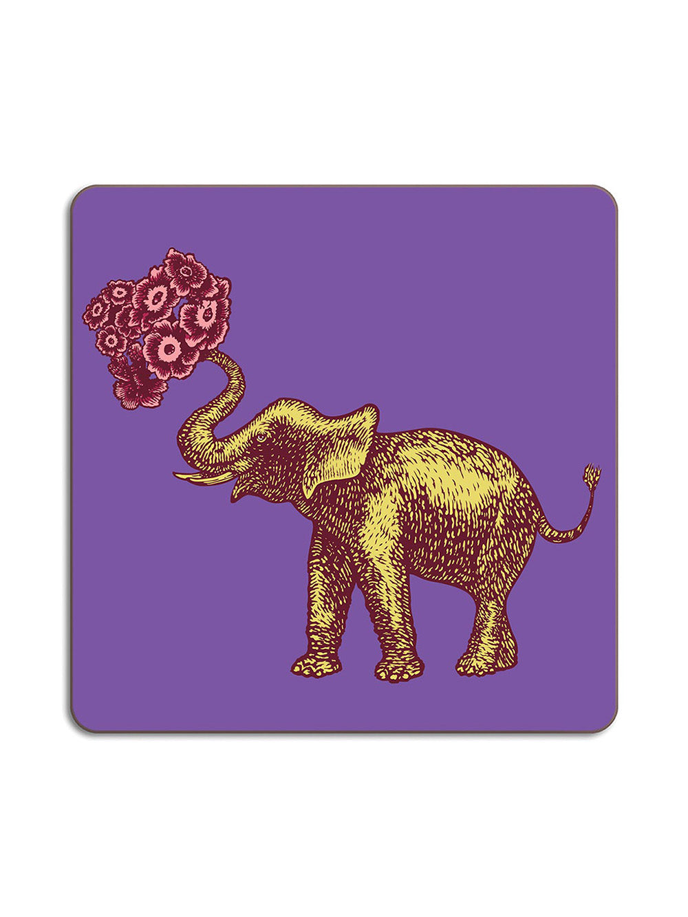 Avenida Home elephant luncheon placemat purple Puddinhead animal floral illustration