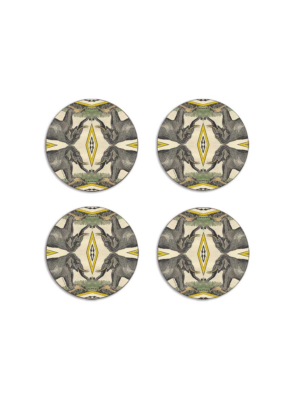 Elephants Set of 4 Coasters