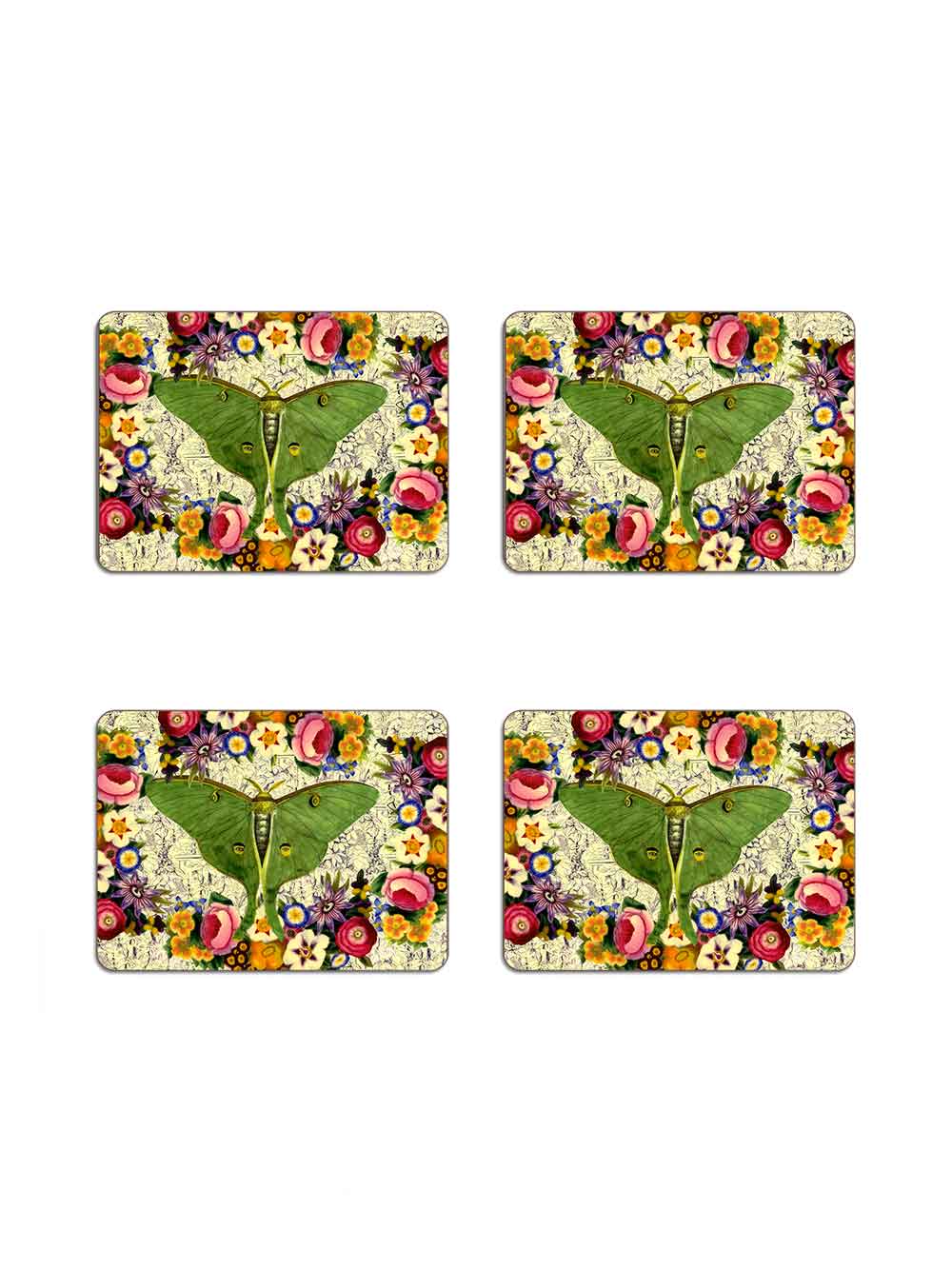 Eyed Butterfly Rectangular Table Mat from Avenida Home with artwork by John Derian
