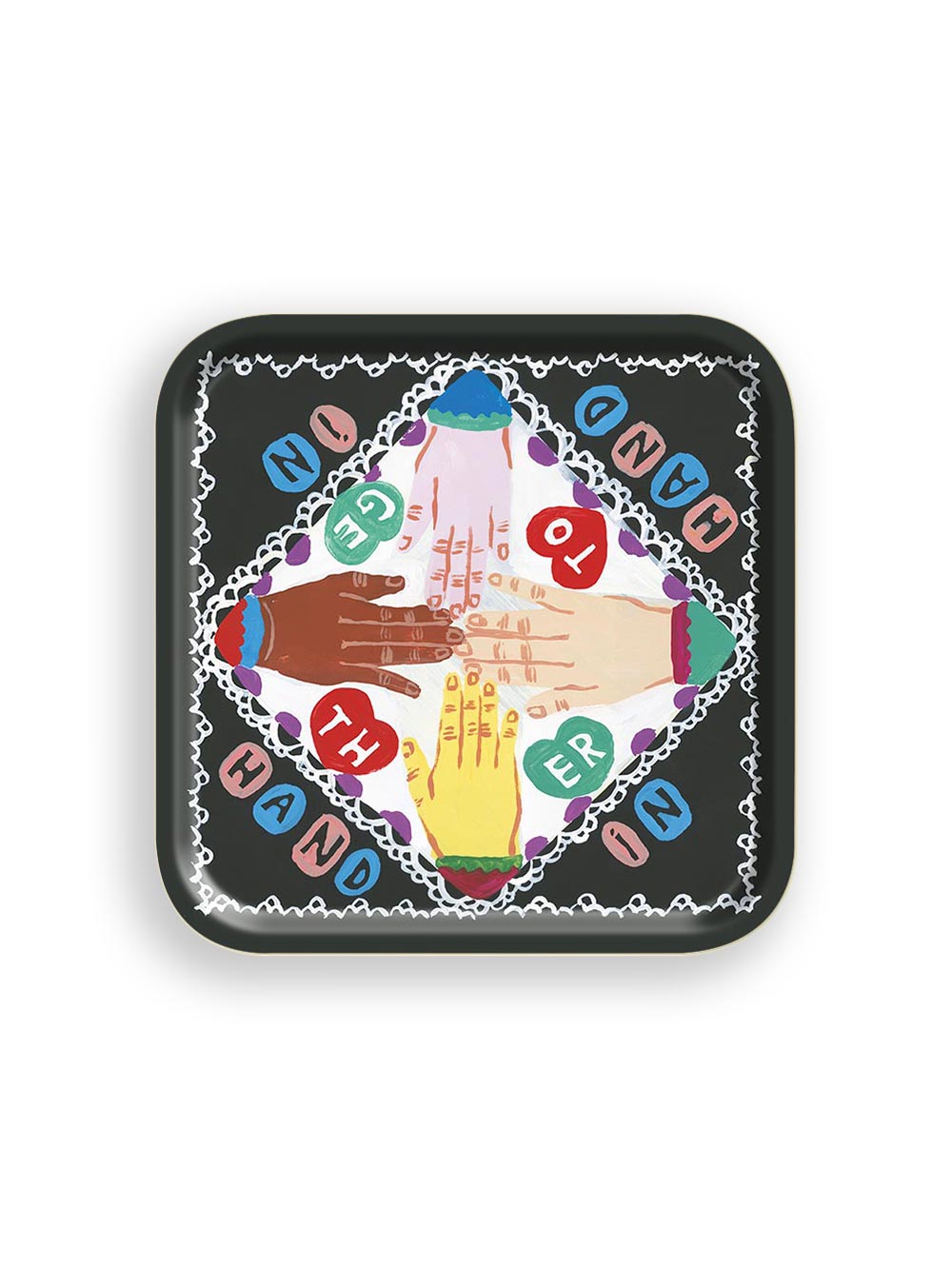 Hand in Hand Small Square Tray