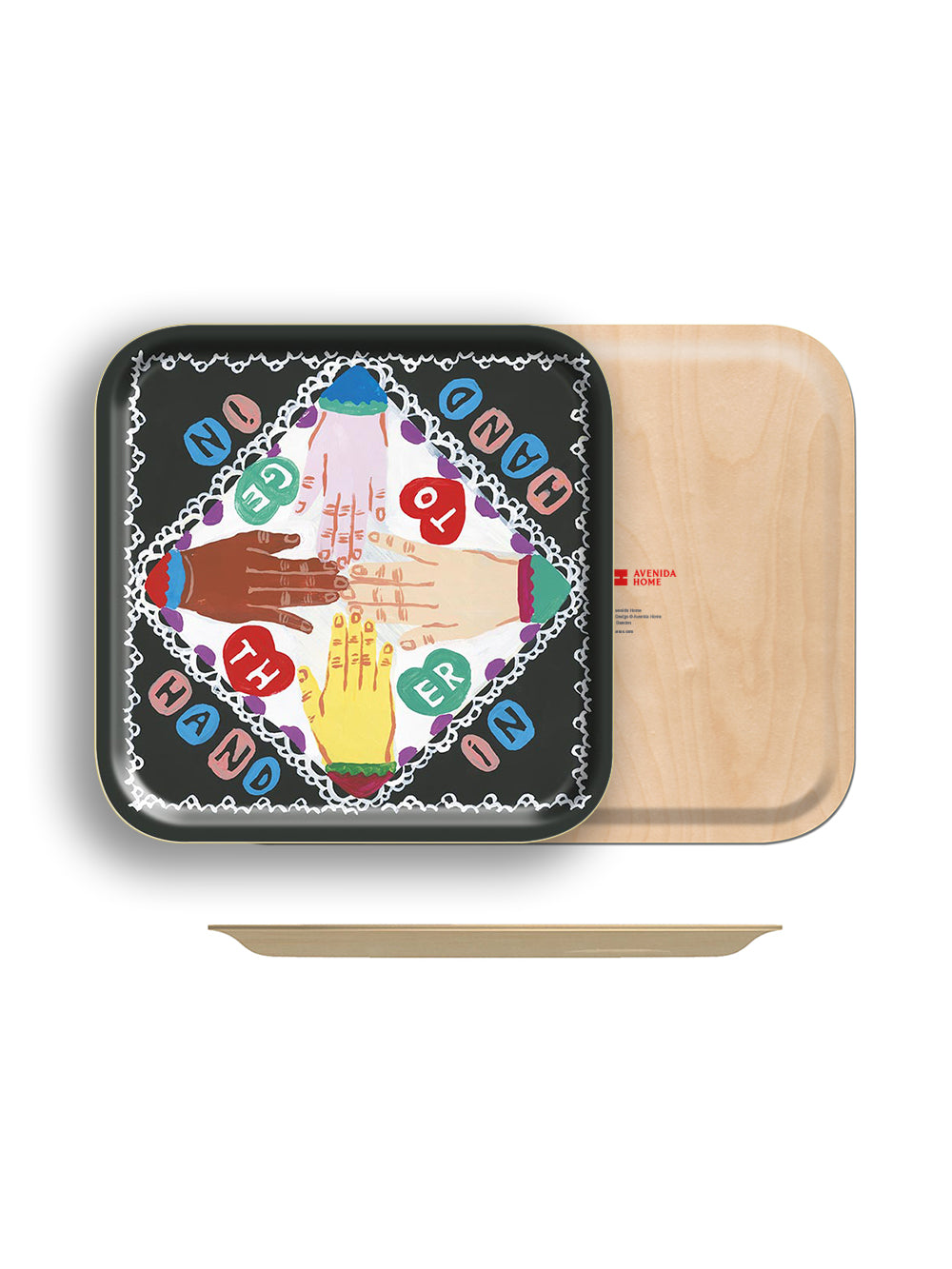 Hand in Hand Small Square Tray