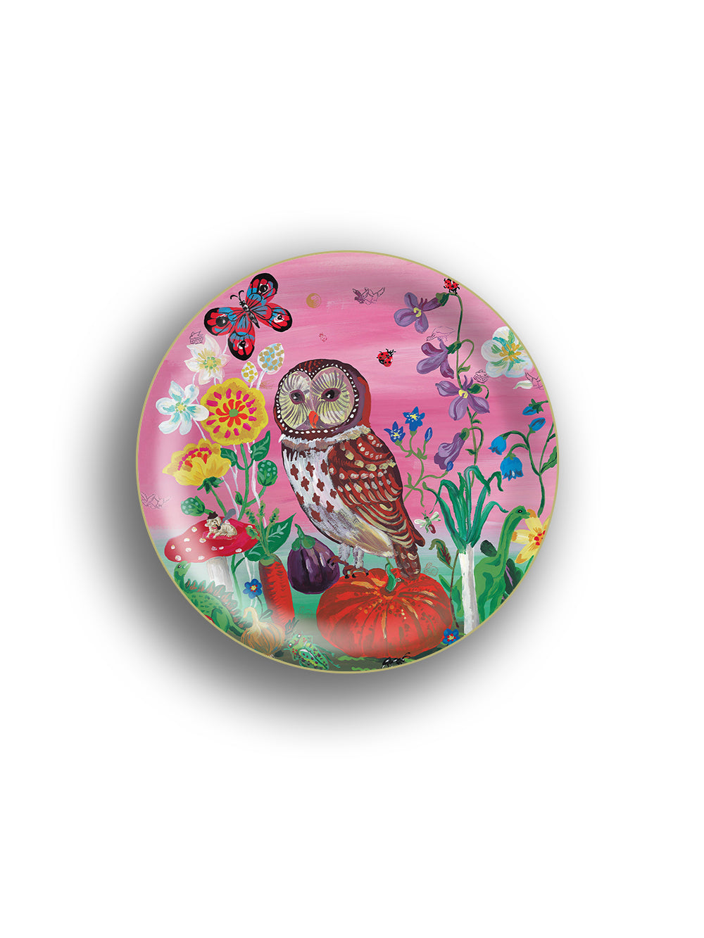 Happy Owl Birch Wood Mini Tray