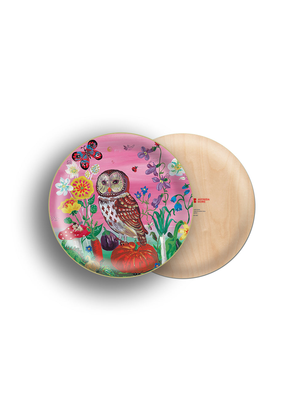 Happy Owl Birch Wood Mini Tray