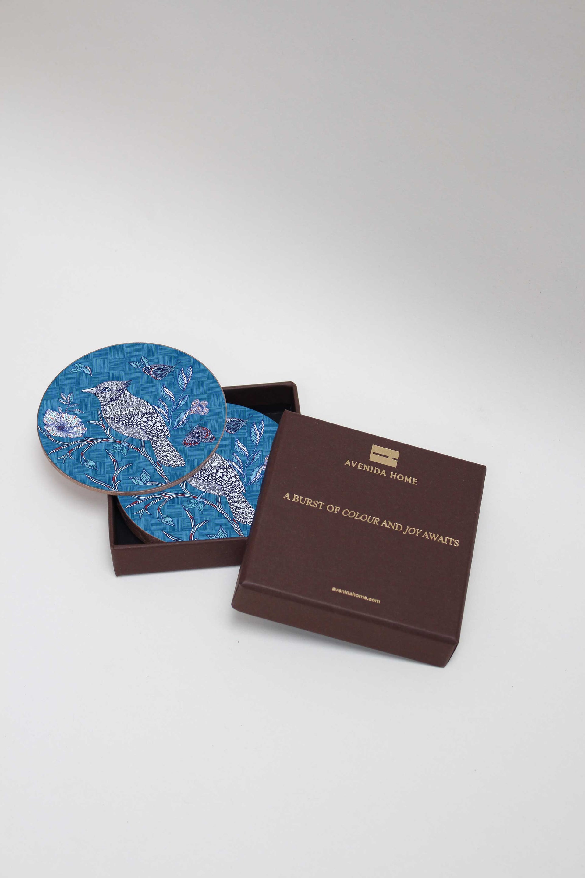 Indigo Birds Set of 4 Coasters