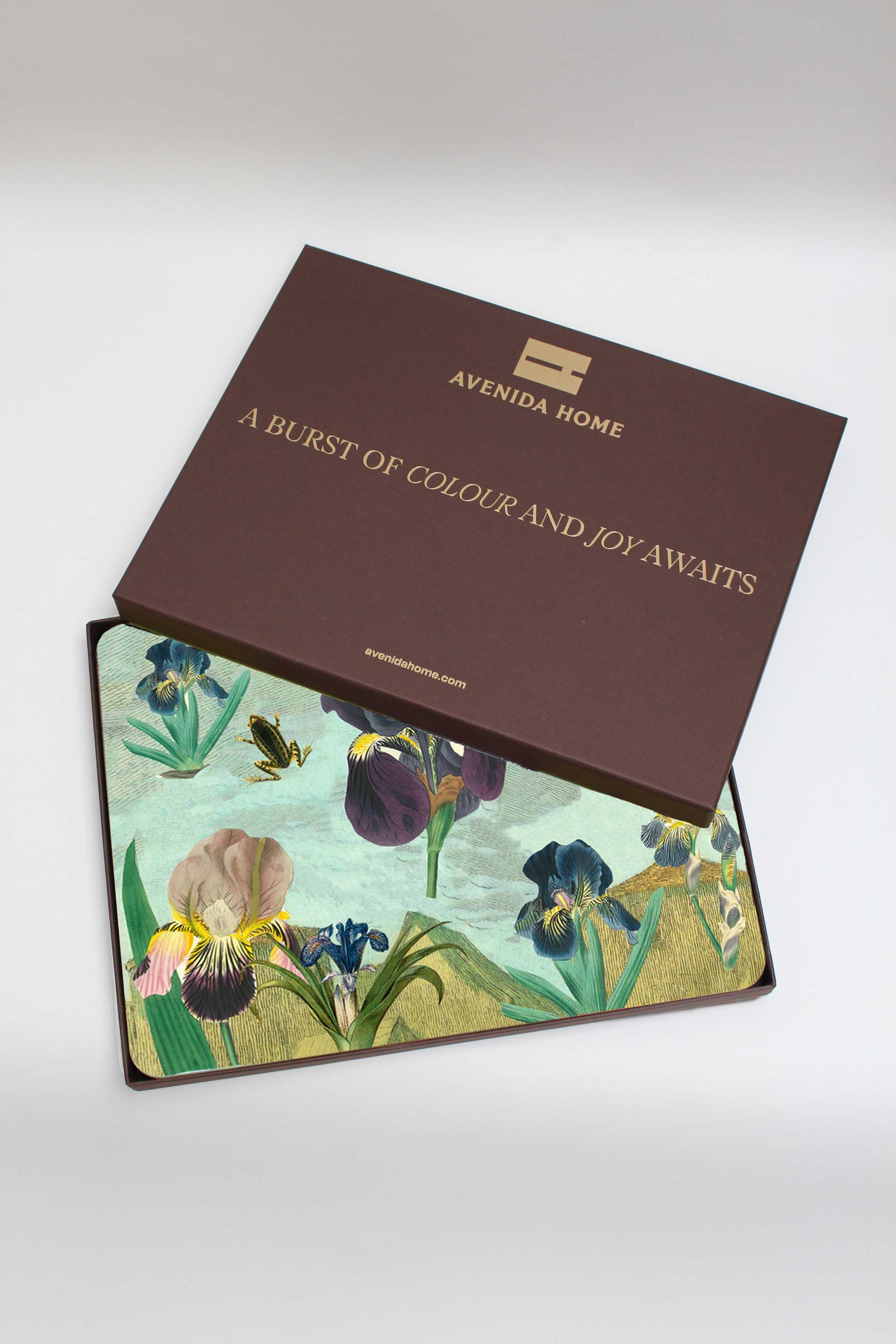 Iris and Frog Set of 4 Table Mats