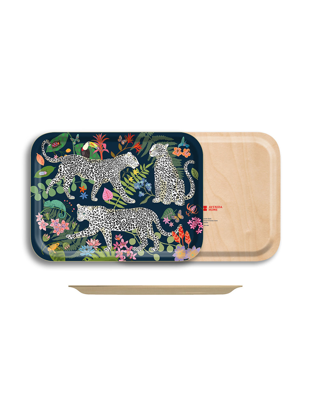 Leopard Blue Birch Wood Tray