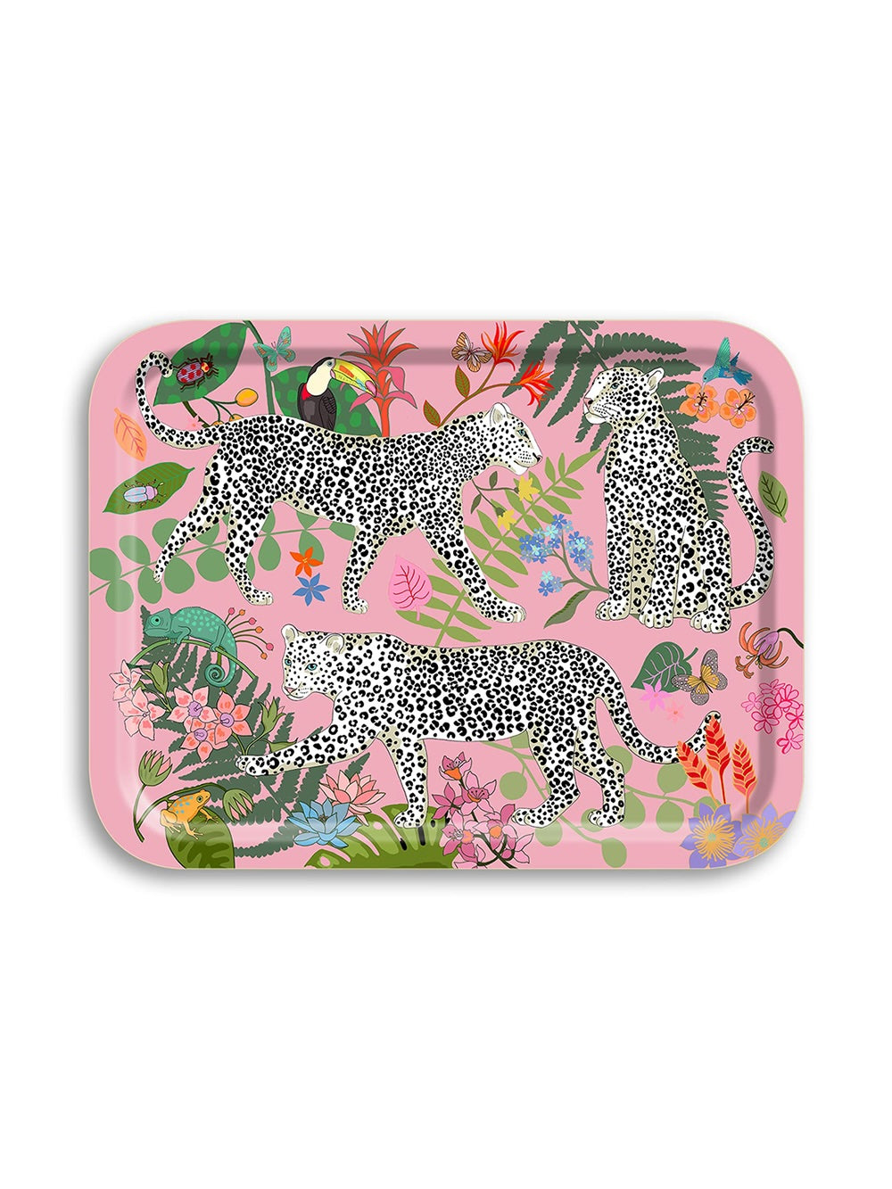 Leopard Pink Birch Wood Tray