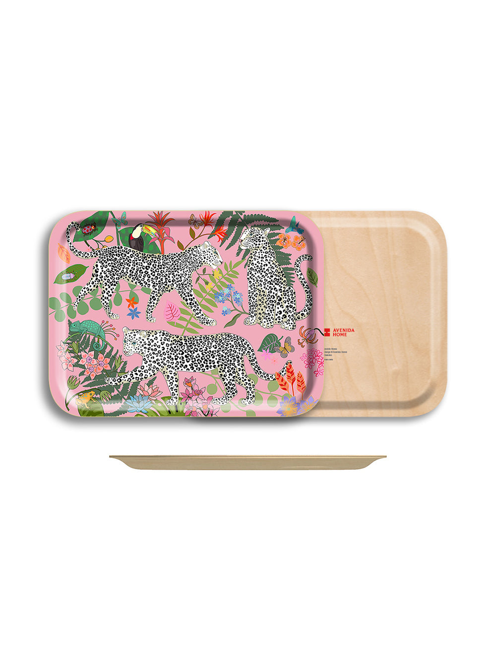 Leopard Pink Birch Wood Tray