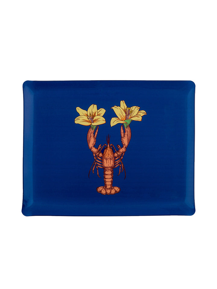 Lobster Rectangular Acrylic Tray Artwork by Puddin’Head with Avenida Home