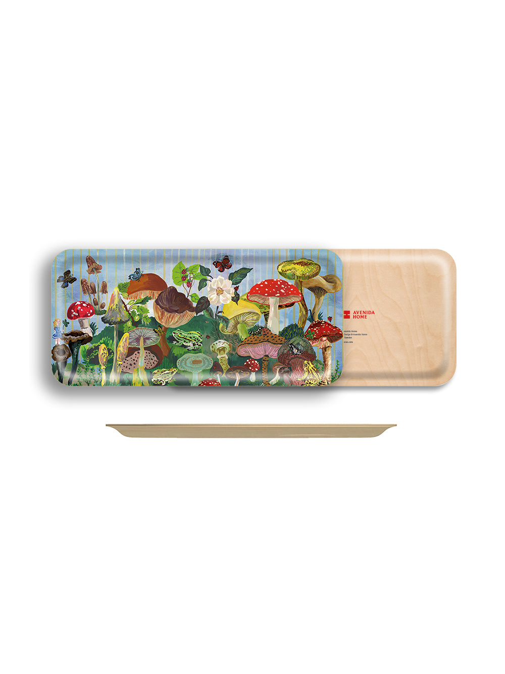 Mushrooms Narrow Birch wood Tray