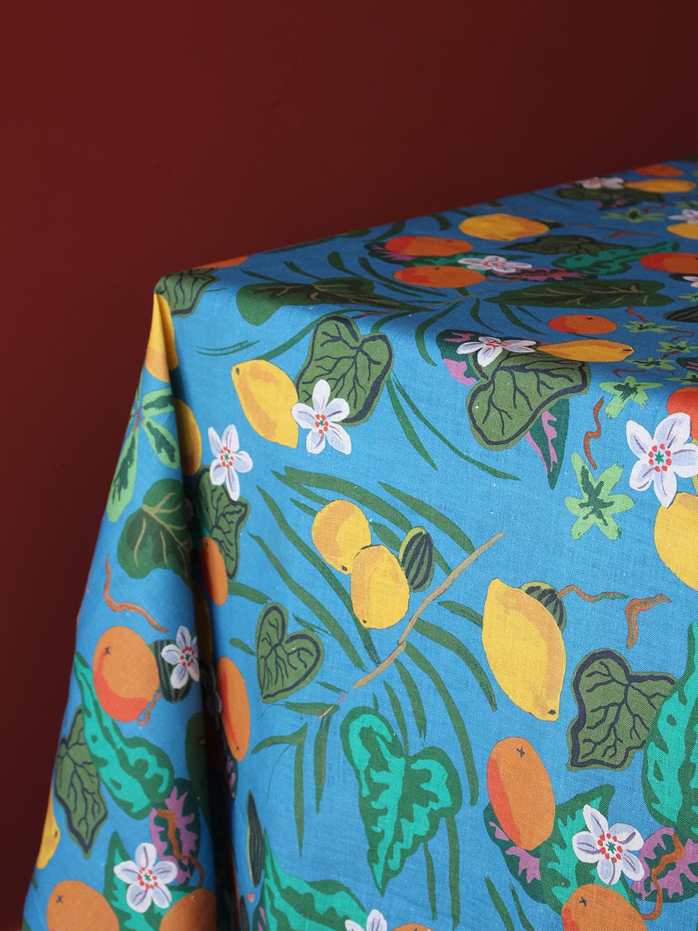 Oranges and Lemons 1.5 x 2m Linen Tablecloth