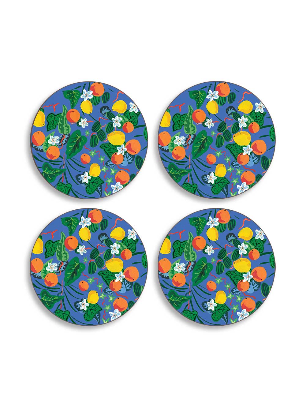 Oranges and Lemons Set of 4 Round Placemats