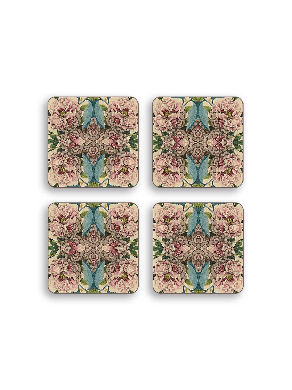 Peonies Set of 4 Coasters