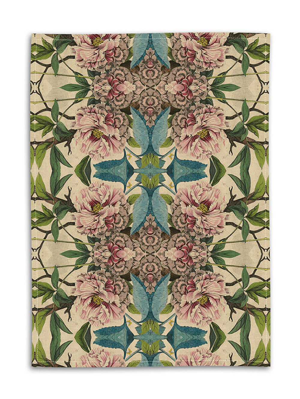 Peonies Linen Tea Towel Design by Avenida Home with PATCH NYC 