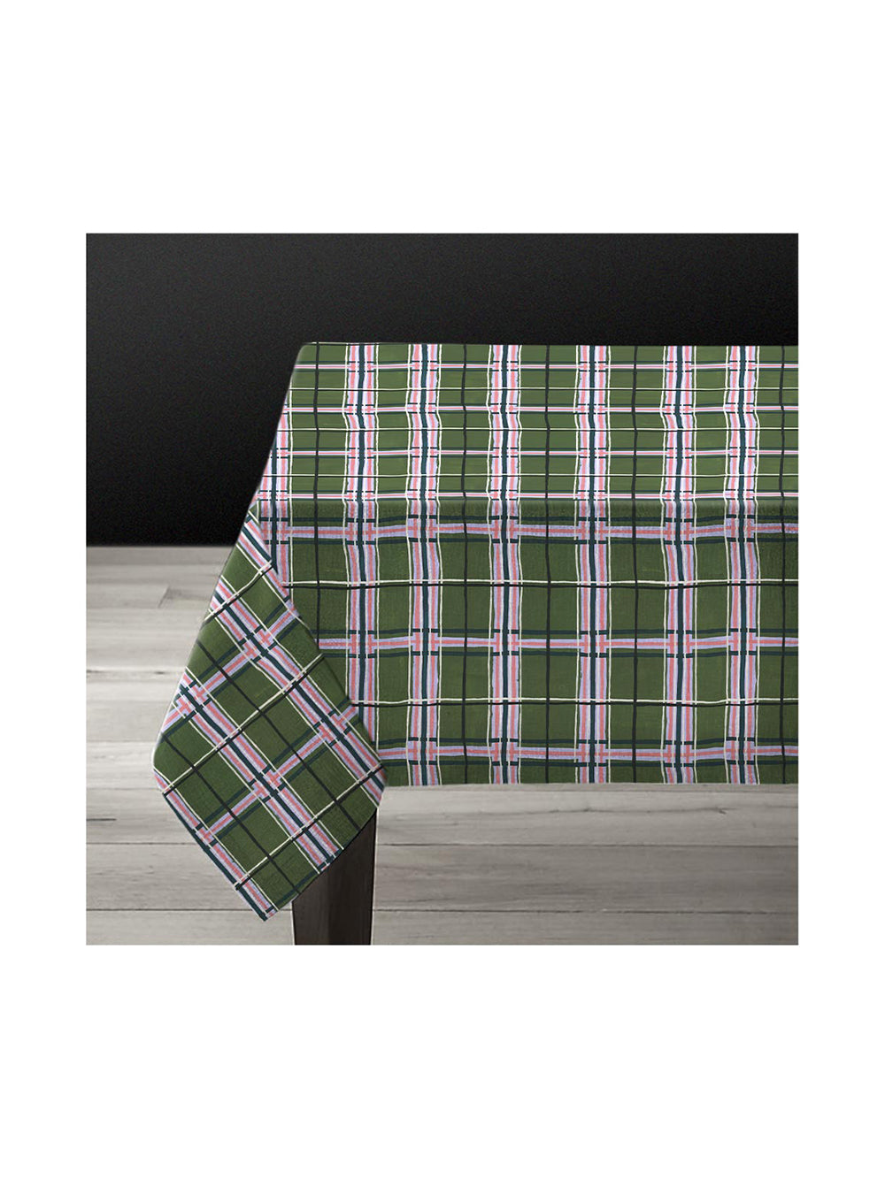 Green Plaid Tablecloth Large