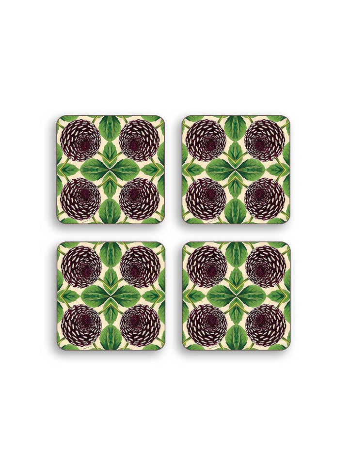 Purple Dahlia Coaster Set Design by Avenida Home with PATCH NYC 