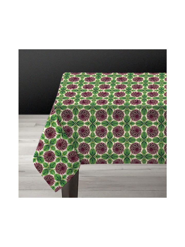 Purple Dahlia Large 1.5 x 3m Linen Tablecloth Design by Avenida Home with PATCH NYC