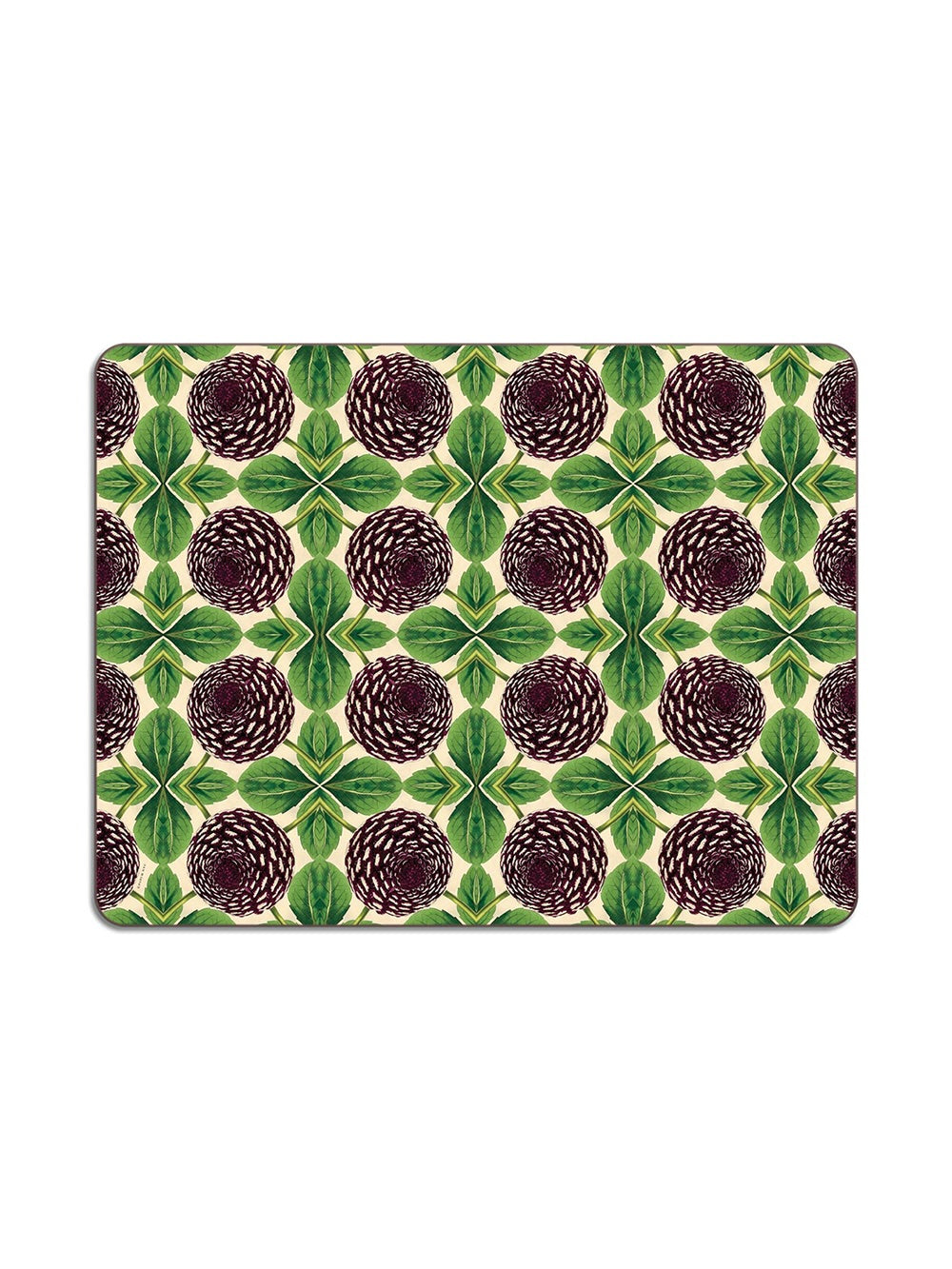 Purple Dahlia Rectangular Table Mat Design by Avenida Home with PATCH NYC 