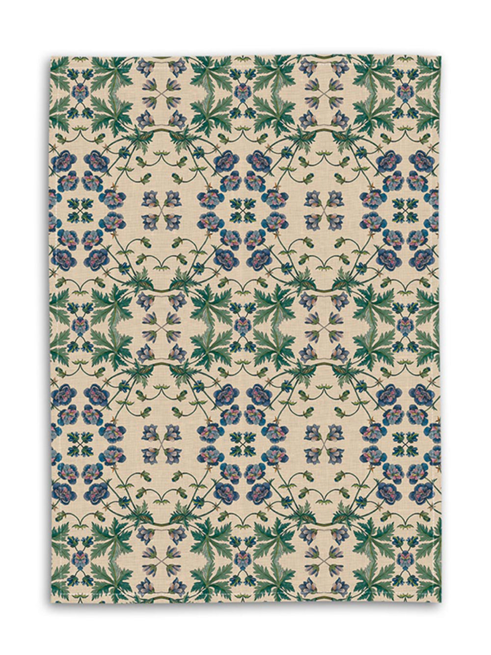 Purple Poppies Linen Tea towel