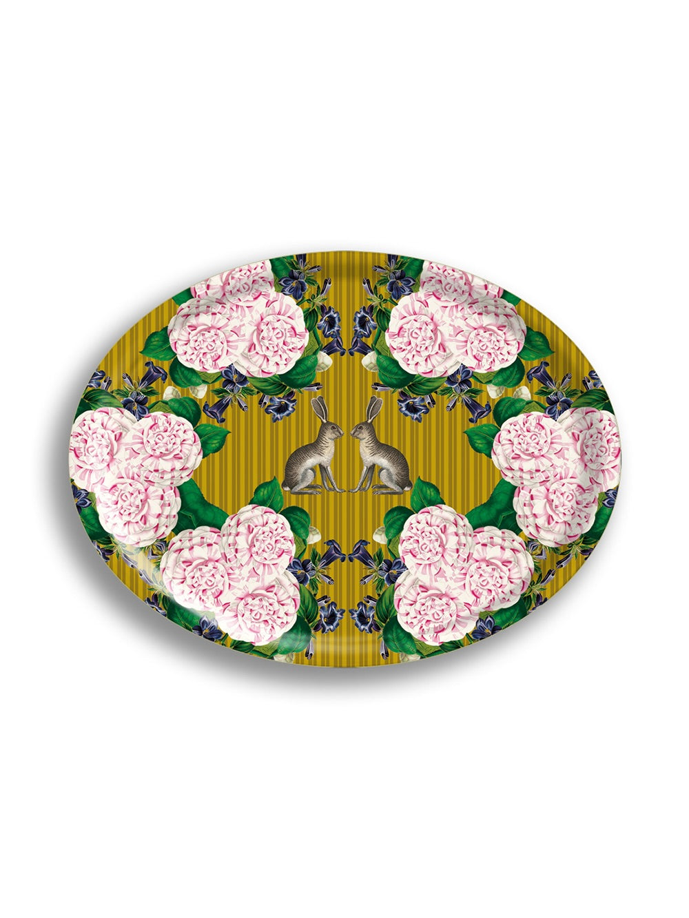 Roses and Rabbits Oval Tray