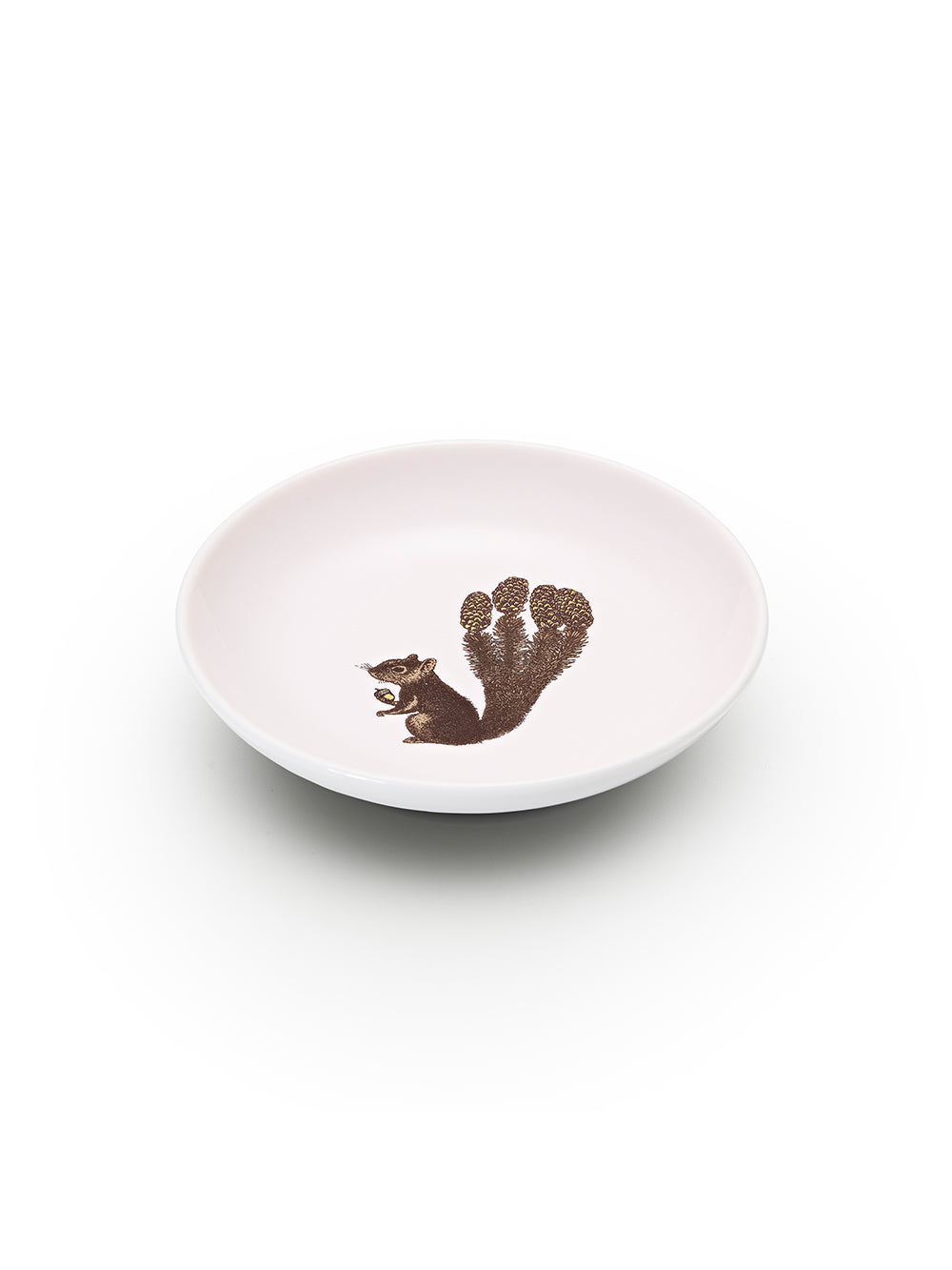 Avenida Home squirrel porcelain mini plate floral illustration Puddinhead Animal Collection soft ivory