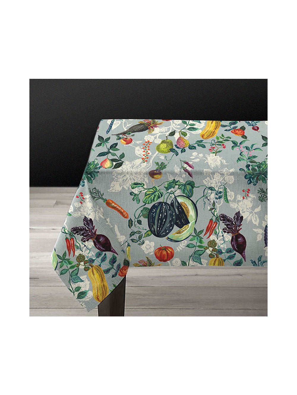 Veggies Large 1.5 x 3m Linen Tablecloth from Avenida Home with artwork by Nathalie Lété
